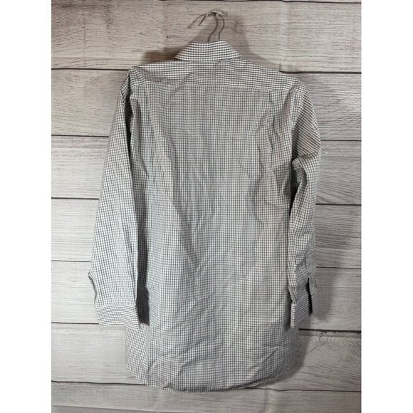 Paul Frederick Men's 16/32 Blue/Green/White Button Down Long Sleeve Dress Shirt - Picture 5 of 5